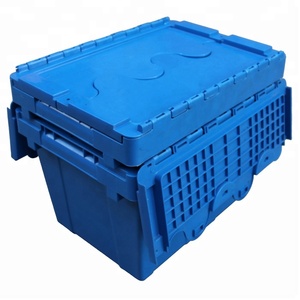 QS Plastic Boxes with Lid Stacking Plastic Box Nestable Stackable Container Plastic Storage Crate Moving Crates