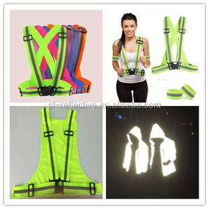 중국 공급 하이 비스 교통 사용 도로 경고 탄성 조절 안전 크로스 반사 조끼 벨트 스트랩 기어 보안 재킷 - Product Image 5