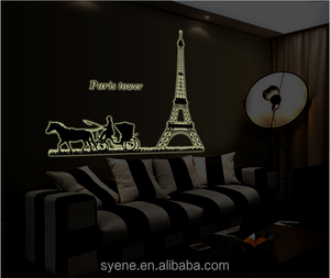 Pegatina 3d que brilla en la oscuridad, decoración de pared de la Torre Eiffel de París, decoración grande que brilla en la oscuridad, papel para habitación - Product Image 4