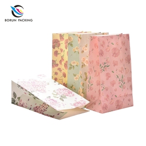 Portable Flower Printing Paperboard Gift <strong>Bag</strong> for <strong>Party</strong> Wedding Lolly <strong>Favour</strong> - Product Image 3