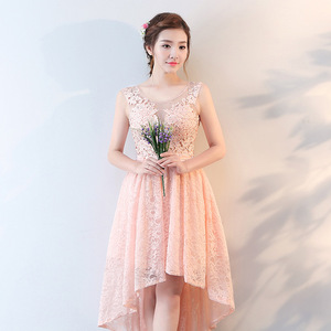 2018 Primavera Elegante Rosa Pizzo <span class=keywords><strong>Abito</strong></span> Da Cocktail <span class=keywords><strong>Corto</strong></span> Posteriore Lungo Anteriore <span class=keywords><strong>Prom</strong></span> <span class=keywords><strong>Abito</strong></span> Da Sera - Product Image 6