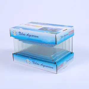China aquário fornecedor casa acessórios mesa superior 5 peças conjunto tanque de peixes pequena bacia de aquário vidro dobrar