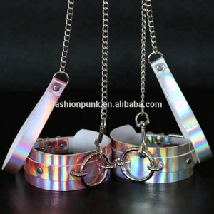 Los hombres <span class=keywords><strong>de</strong></span> las mujeres Sexy juguetes mascotas perro esclavos <span class=keywords><strong>de</strong></span> Metal cuerda Collar <span class=keywords><strong>de</strong></span> gargantilla <span class=keywords><strong>de</strong></span> láser <span class=keywords><strong>de</strong></span> cuero <span class=keywords><strong>de</strong></span> la pu Collar holográfica Chocker - Product Image 3