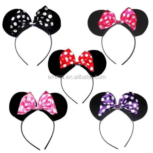 Mini Mouse Anima Ears With Big Bow And White Spots Headband Colours SA164