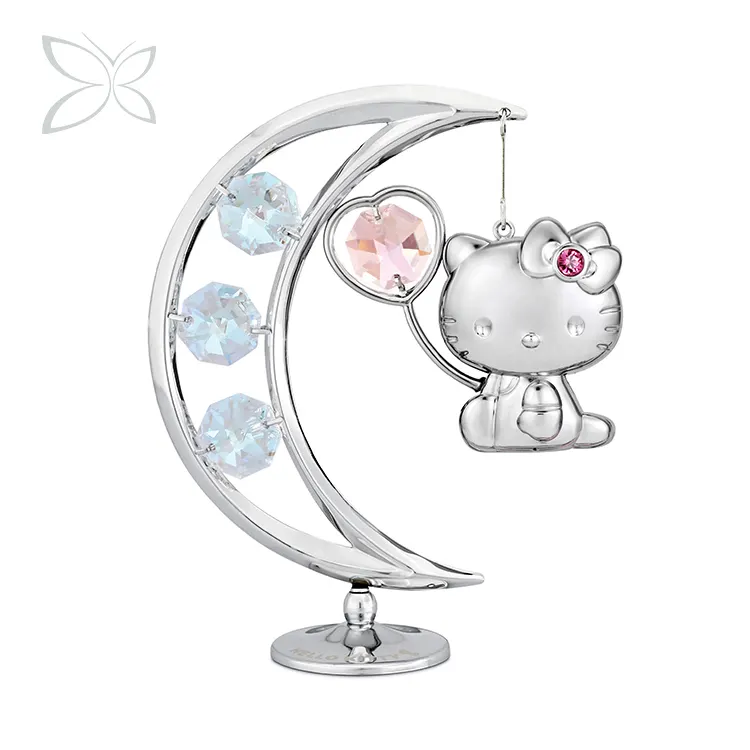 Металлический домашний декор Crystocraft, украшенный кристаллами бриллиантовой огранки, маленькая фигурка Hello Kitty из мультфильма