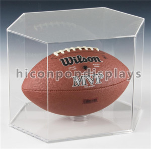 Mesa de calidad Garantizada Custom Hexágono Forma Fútbol <span class=keywords><strong>Vitrina</strong></span> de Acrílico Transparente Al Por Mayor - Product Image 1