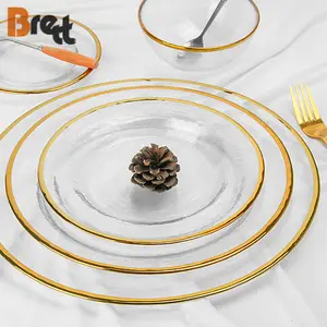 Glass Dinnerware Sets Gold Dinner Plate Chargers Wedding Decorative