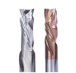 Weix high quality cnc machine  cad cam lathe sharpening 2 flutes  compression tungsten carbide end milling cutter with coating