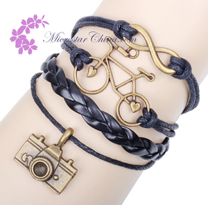 Hot vente Stock bijoux Lots Styles Weave en cuir Charm Bracelet U choisissez - Product Image 2