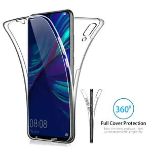 Casing ponsel penutup penuh untuk Huawei P30 casing pelindung 360 depan belakang TPU lembut untuk Y6 Y7 PRO