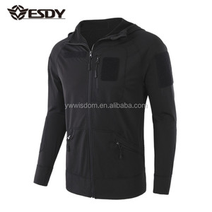 Men's Outdoor Breathable <strong>Thin</strong> Black Tactical Hunting Sweater <strong>Hoodie</strong> for Hiking Camping - Product Image 2