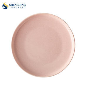 Factory Online Wholesale Flat Round Ceramic Pink Dinner <strong>Plate</strong> <strong>Mat</strong> - Product Image 6