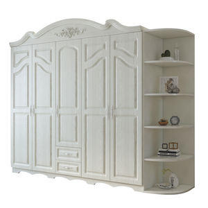 Home <strong>Portable</strong> <strong>Wardrobe</strong> Clothes 5 Door MDF Bedroom Armoire <strong>Wardrobe</strong> Customized White Mdf <strong>Wardrobe</strong> with Drawers and Mirror - Product Image 1