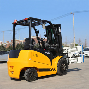 Hot Sale KUDAT 3 Ton 3 Stage 4.5m Battery Operated 4WD Orange Electric Forklift <strong>Truck</strong> with Paper Roll <strong>Clamp</strong> - Product Image 2