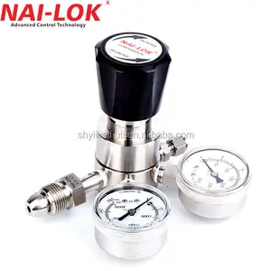 NAI-LOK Ultra-High Purity Chrome-Plated Brass Line Gas Regulator with CGA Fittings