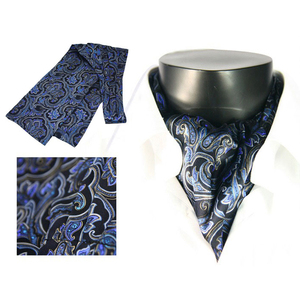 100% <span class=keywords><strong>soie</strong></span> hommes <span class=keywords><strong>Ascot</strong></span> gris avec des pois Paisley noirs et motif de fleurs à vendre - Product Image 2