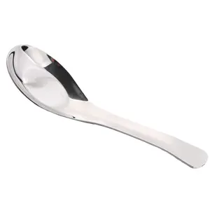 Stainless Steel Serving Spoon Chinese Classic Reusable Table Spoon Durable Metal Asian Soup Spoons