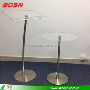 Bục giảng bằng <span class=keywords><strong>acrylic</strong></span> và kim loại, bục giảng bằng plexiglass trong suốt, bục giảng bằng kim loại màu bạc, giá đỡ bục giảng trong suốt - Product Image 2