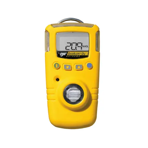 GasAlert Extreme H2S Gas Detectors Hydrogen sulfide extended range with yellow housing 0-500 ppm GAXT-H-2-DL