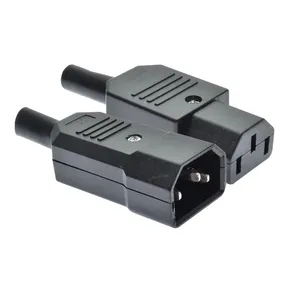 Wholesale IEC320 C14C13 3holes 3pins male female AC 250V 10A cord power plug wiring connector removable assembly Power adapter