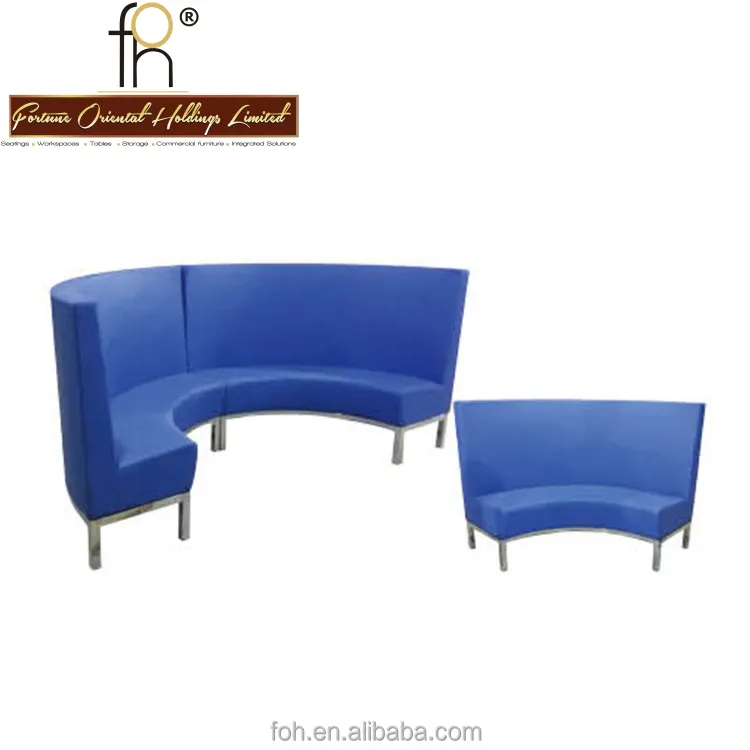 Cutomize personalizada arco forma de media vuelta azul oscuro tela restaurante stand sofá del asiento de banco (FOH-CBCK30)