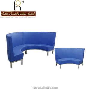 Cutomize personalizada <span class=keywords><strong>arco</strong></span> forma de media vuelta azul oscuro tela <span class=keywords><strong>restaurante</strong></span> stand sofá del asiento de banco (FOH-CBCK30) - Product Image 1