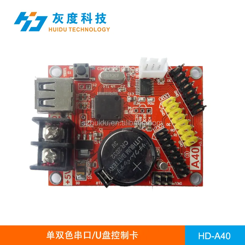 free easy software p10 led display module controller,no need putting lines HD-A40