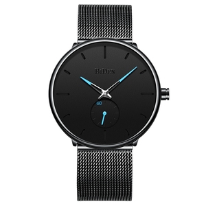 Montres à quartz BIDEN, <span class=keywords><strong>mouvement</strong></span> <span class=keywords><strong>japonais</strong></span>, <span class=keywords><strong>montre</strong></span> pour homme, bracelet en acier inoxydable noir, montres-bracelets de style business, horloge 0124 - Product Image 3
