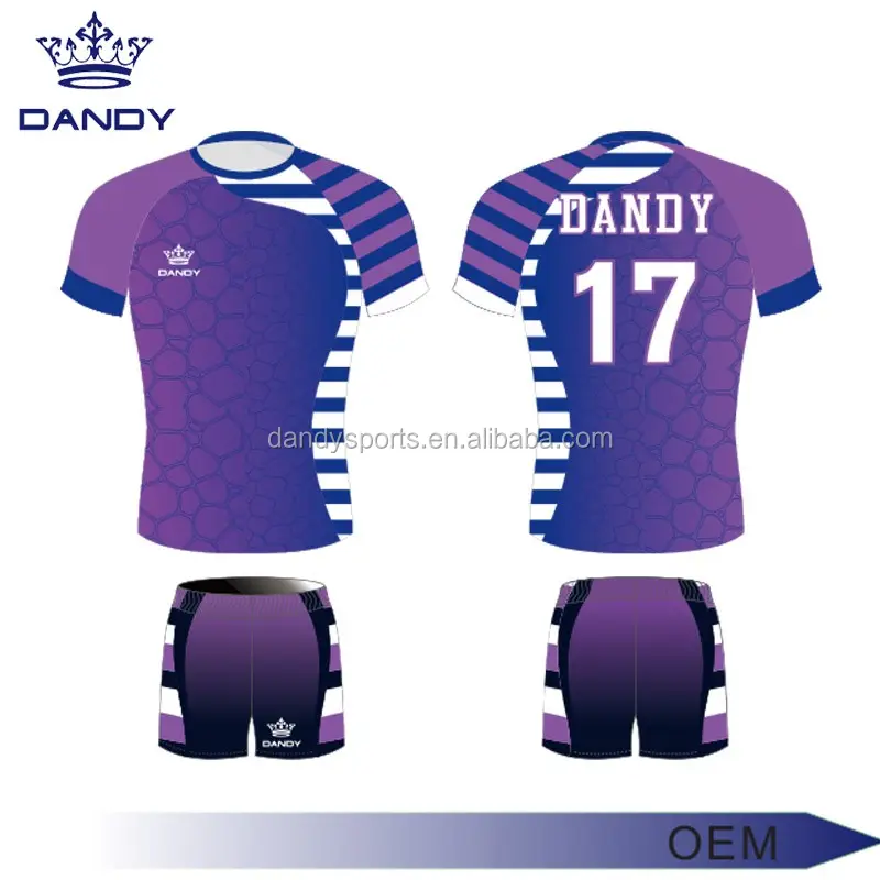 Low MOQ Reversible Team Set Custom Design Rugby Jersey manufacture factory price Full Sublimation Rugby Jersey and shorts