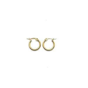 Joyeria Acero Inaxid Oro Laminado Aretes Acero Inoxidable 18k Joyas Por Mayor Gold Plated Stainless Steel Hoop Earring