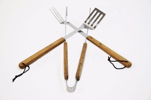 Juego de 3 piezas de barbacoa de acero inoxidable para acampada, SET de herramientas para jardín, playa, Taiwán - Product Image 2