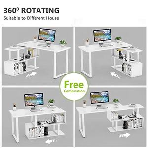 Estanterías Giratorias de 360 Grados, Muebles de Oficina Modernos, Escritorio Giratorio en Forma de L de Madera con Pintura de Melamina - Product Image 4