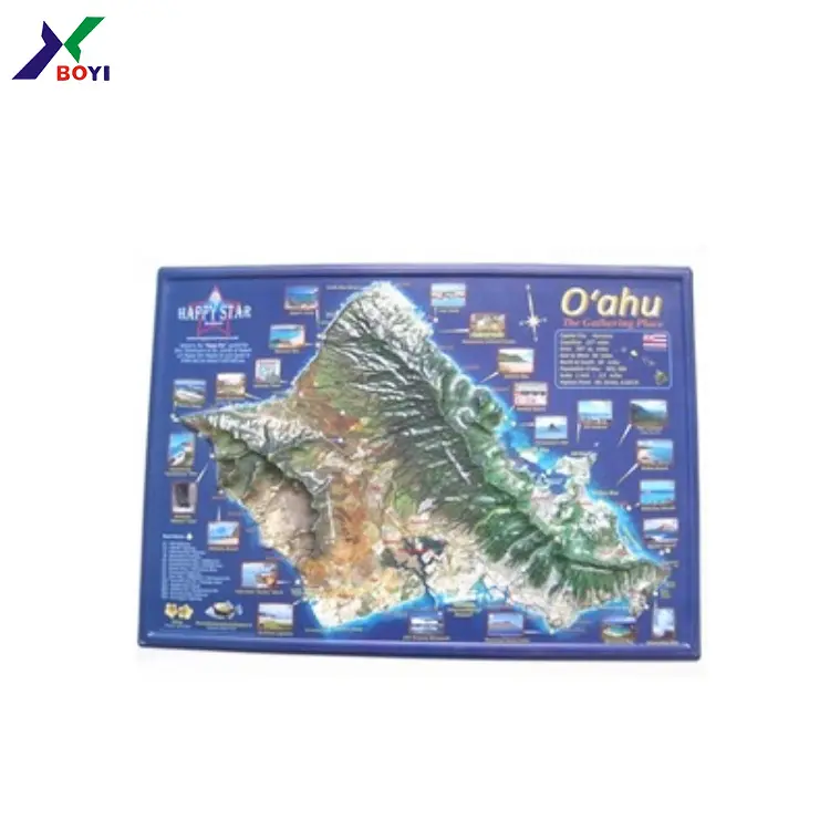 2019 USA map 3D embossed PVC poster