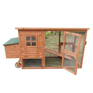 HOT! Solid Wooden Build Chicken Coop Professional with Wheels