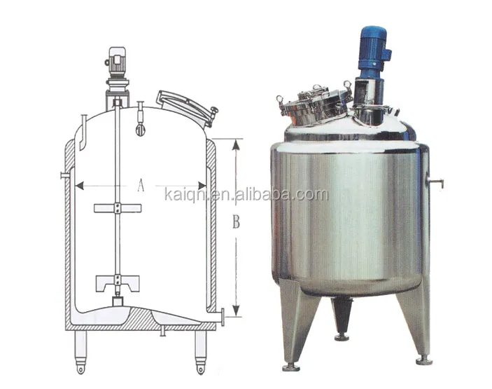 Réservoir de mélange (1 boîte) en acier inoxydable pour aliments, boissons et produits alimentaires, ml