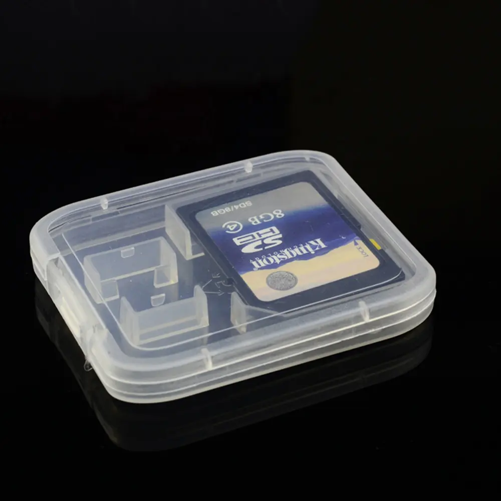 Clam Shell Aufbewahrung sbox Kunststoff verpackungs box Transparente Großhandel Mini SD-Karte Wasserdichte Verpackung Verpackung und Druck