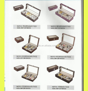 Nuevo cuero negro 6 cuadrícula reloj caja display mostrar caja de almacenamiento - Product Image 1