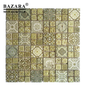 Colore blu Piastrelle di Travertino <span class=keywords><strong>Mosaico</strong></span> di Pietra <span class=keywords><strong>Per</strong></span> La Parete del Soggiorno - Product Image 5