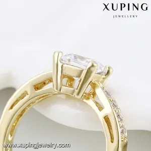 Anillos de diamante de pareja de joyería de oro de 13686-14k, diseño de anillo de dedo de oro de compromiso de boda de eternidad personalizado de moda para mujer