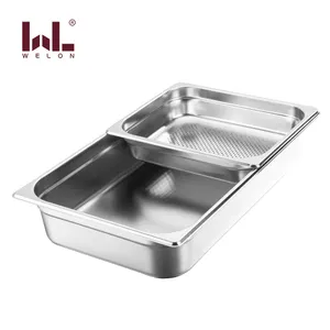 Multi sizes GN pan gn 1/1 stainless steel Perforated Steam Table Pan chafing dish food pan anti-jamm for hotel