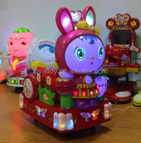 LYER2154 أرنب سيارة لعبة للأطفال ، الملونة عملة تعمل لعبة فيديو آلات التجاري الصف رخيصة ماكينة صالة الألعاب