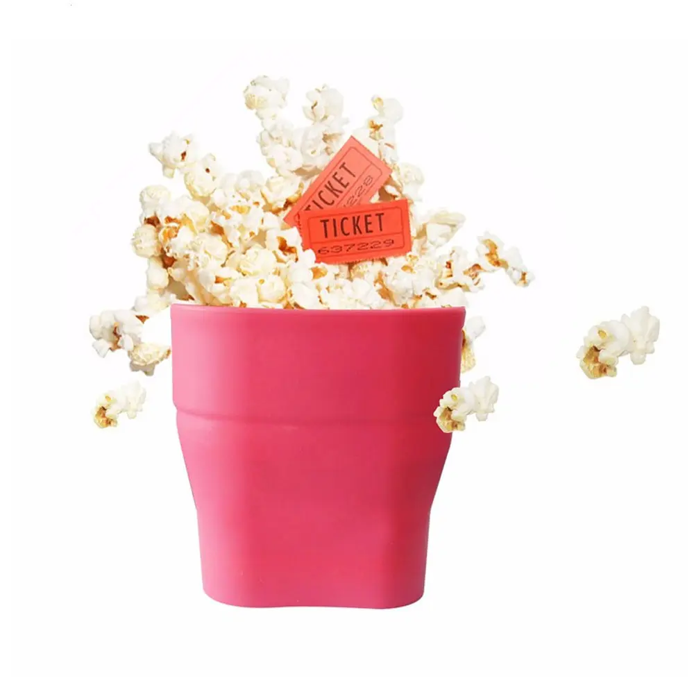 Microwave Popcorn Maker Microwave Popcorn Popper BPA Free Silicone Electric Color Box Fine Source Household FSZH062 CN;ZHE Pink