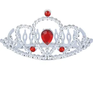 Più caldo Tiara Corona di Plastica Re Corona con Gioielli Per Il Partito di Cosplay Regalo Dei Capretti