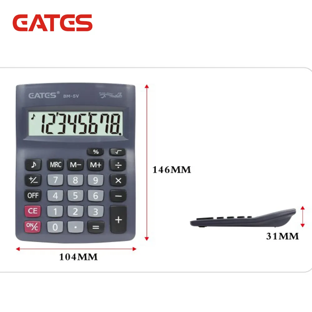 Giá rẻ 8 Chữ Số Mini Kích Thước Máy Tính Để Bàn Bíp Âm Thanh Cầm Tay Chung Pin Máy Tính Power Calculator Điện Tử