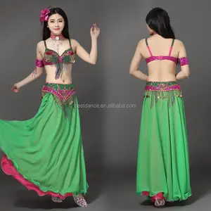 BestDance Novo Artesanal Frisado Traje de Dança Do Ventre Jogo Carnaval Outfit Define Bollywood Trajes Cosplay Vestidos