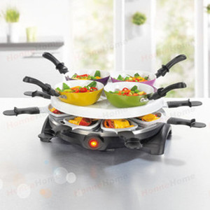 880 W <span class=keywords><strong>2</strong></span> en 1 redondo asadores eléctricos parrilla Raclette servido para el partido - Product Image 1
