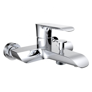 HIMARK-<span class=keywords><strong>grifos</strong></span> modernos de latón cromado para baño, mezclador de ducha montado en la pared, negro y dorado - Product Image 1
