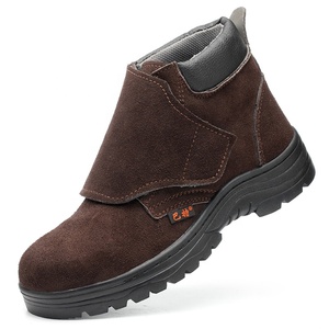 De los hombres de seguridad de soldadura zapato antideslizante resistentes al aceite y ácido de gamuza de piel de vaca de trabajo, <span class=keywords><strong>botas</strong></span> con puntera de acero - Product Image 5