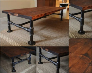 Bar à café DIY avec raccord de tuyau en fer forgé brut rétro noir fileté BS <span class=keywords><strong>1</strong></span>/2 pouce, bride de sol - Product Image 4