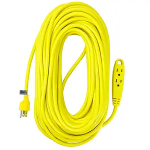 100 Feet Extension Cord 100 Feet 3 Outlet Heavy Duty Extension Cord Outdoor Extension Cord NEMA 5-15 3pin Plug Pvc Jacket Home Appliance Lighted Ends